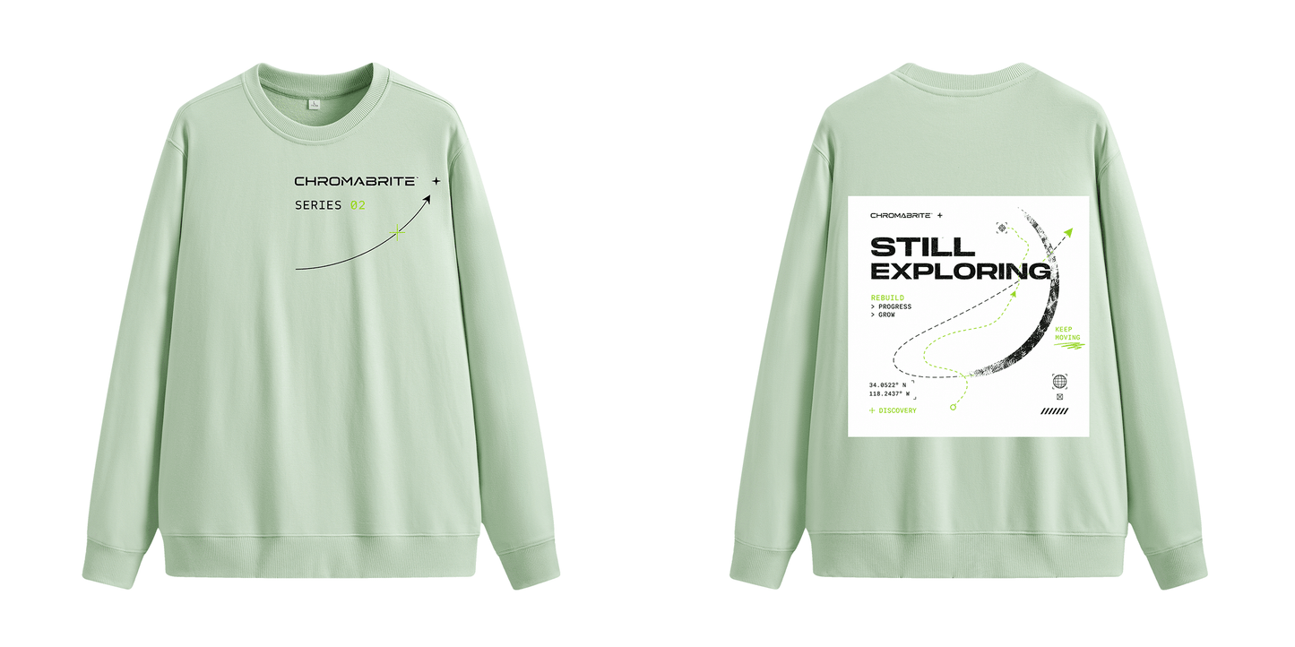 ChromaBrite "Still Exploring" Crewneck Sweatshirt ChromaBrite Clothing