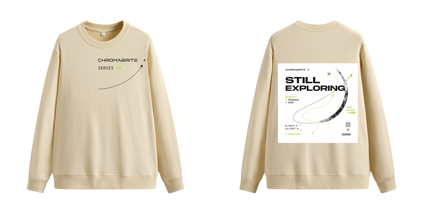 ChromaBrite "Still Exploring" Crewneck Sweatshirt ChromaBrite Clothing