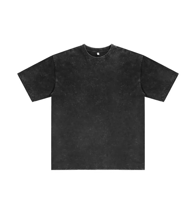 Unisex Oversized Heavyweight Washed T-Shirt - Dark Gray / Vintage Streetwear Drop Shoulder Boxy Tee ChromaBrite Clothing