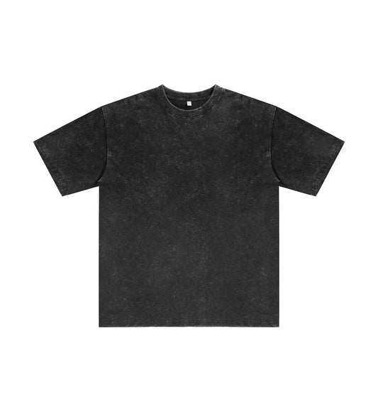 Unisex Oversized Heavyweight Washed T-Shirt - Dark Gray / Vintage Streetwear Drop Shoulder Boxy Tee