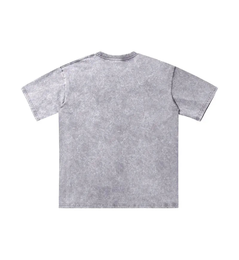 Unisex Oversized Heavyweight Washed T-Shirt - Dark Gray / Vintage Streetwear Drop Shoulder Boxy Tee ChromaBrite Clothing