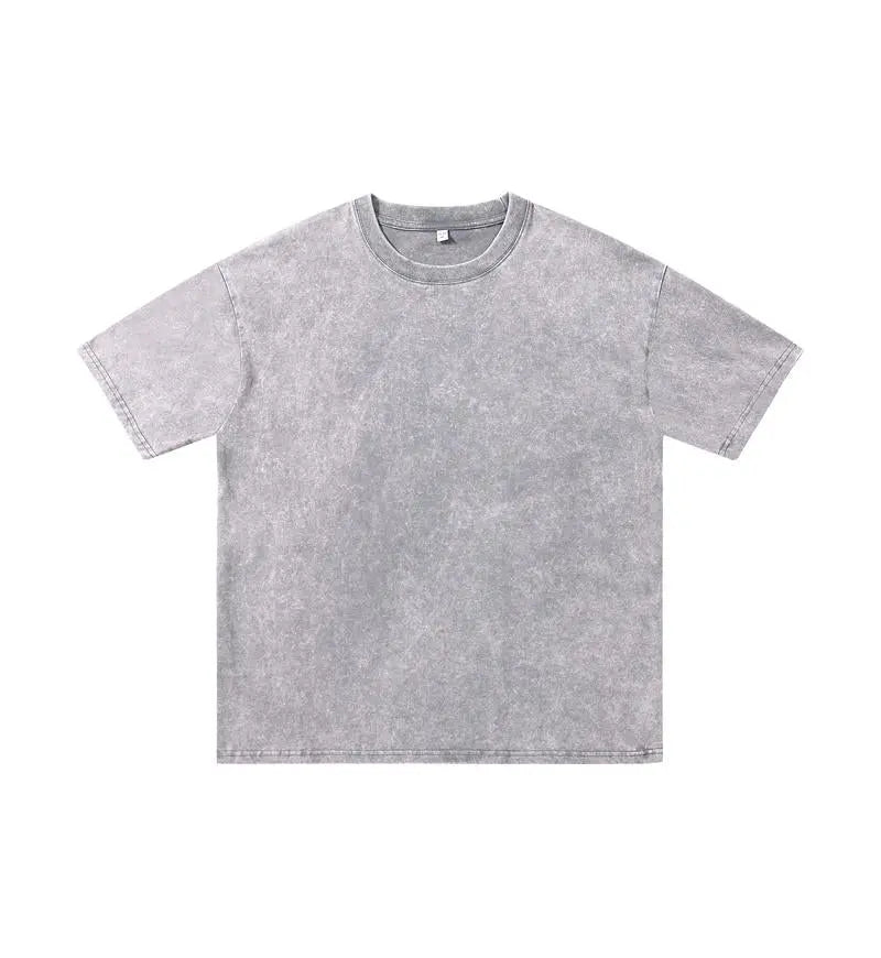 Unisex Oversized Heavyweight Washed T-Shirt - Dark Gray / Vintage Streetwear Drop Shoulder Boxy Tee ChromaBrite Clothing