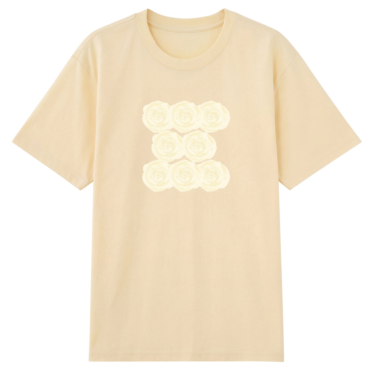 Front view of t恤 featuring Sunlit Vanilla Rose Staple Tee