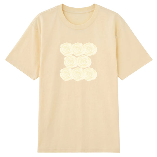 Front view of t恤 featuring Sunlit Vanilla Rose Staple Tee