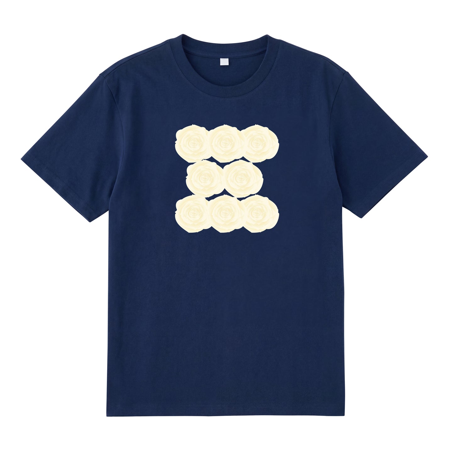 Alternate angle of navy t恤 featuring Sunlit Vanilla Rose Staple Tee