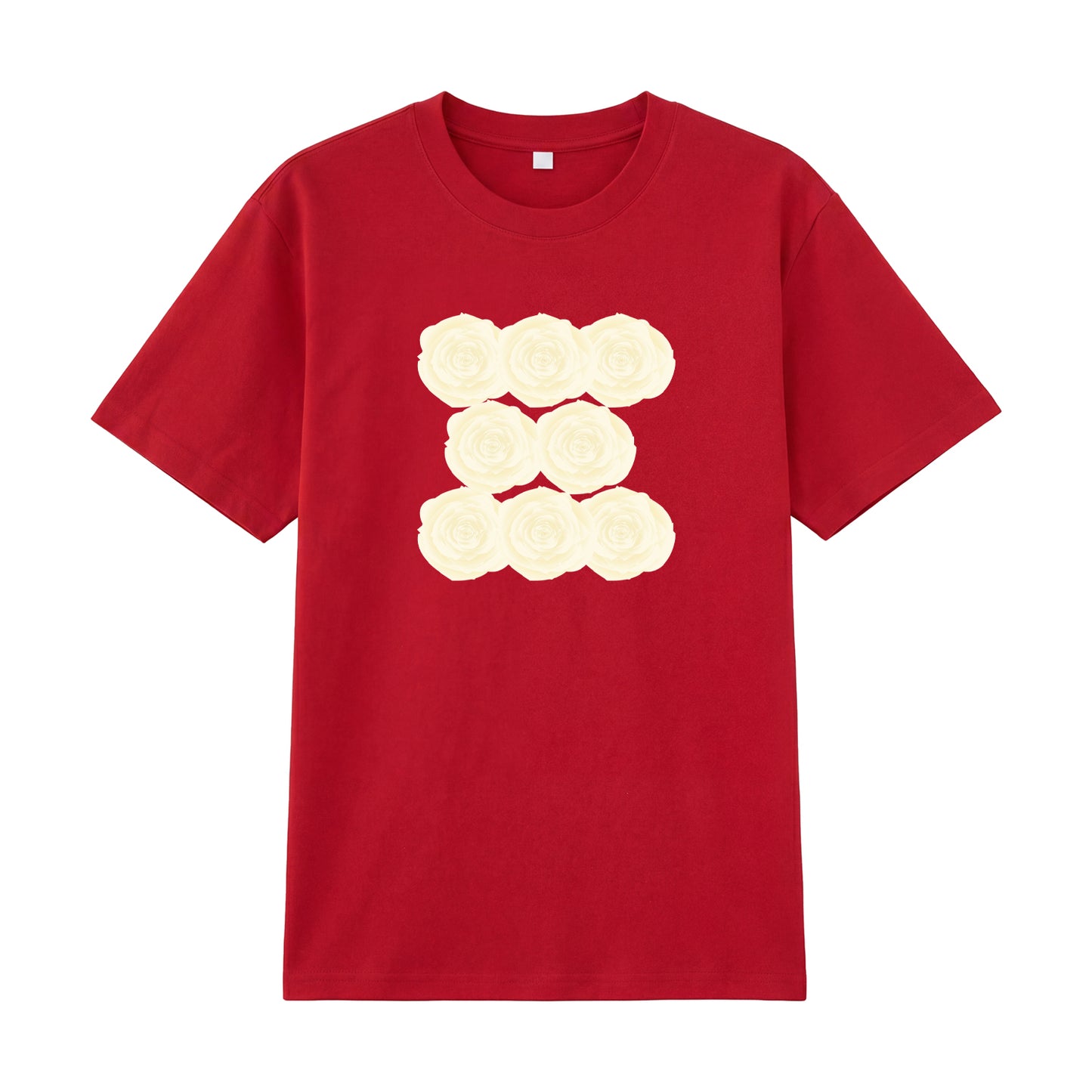 Alternate angle of red t恤 featuring Sunlit Vanilla Rose Staple Tee