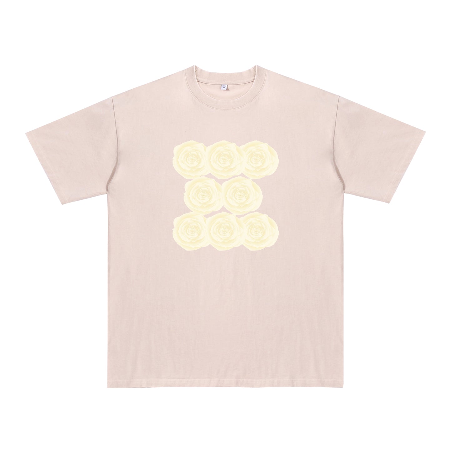 Front view of t恤 featuring Sunlit Vanilla Rose Vintage Tee - 展示2