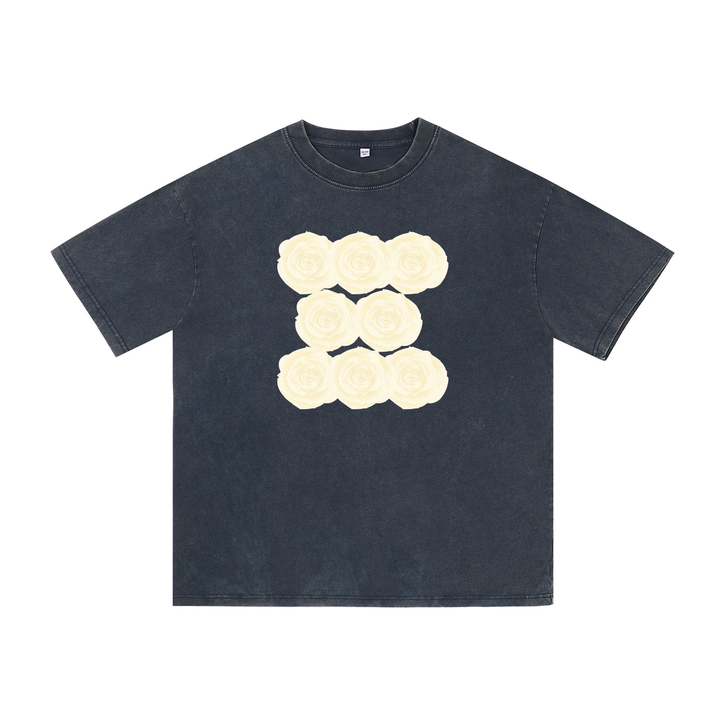 Alternate angle of blue t恤 featuring Sunlit Vanilla Rose Vintage Tee