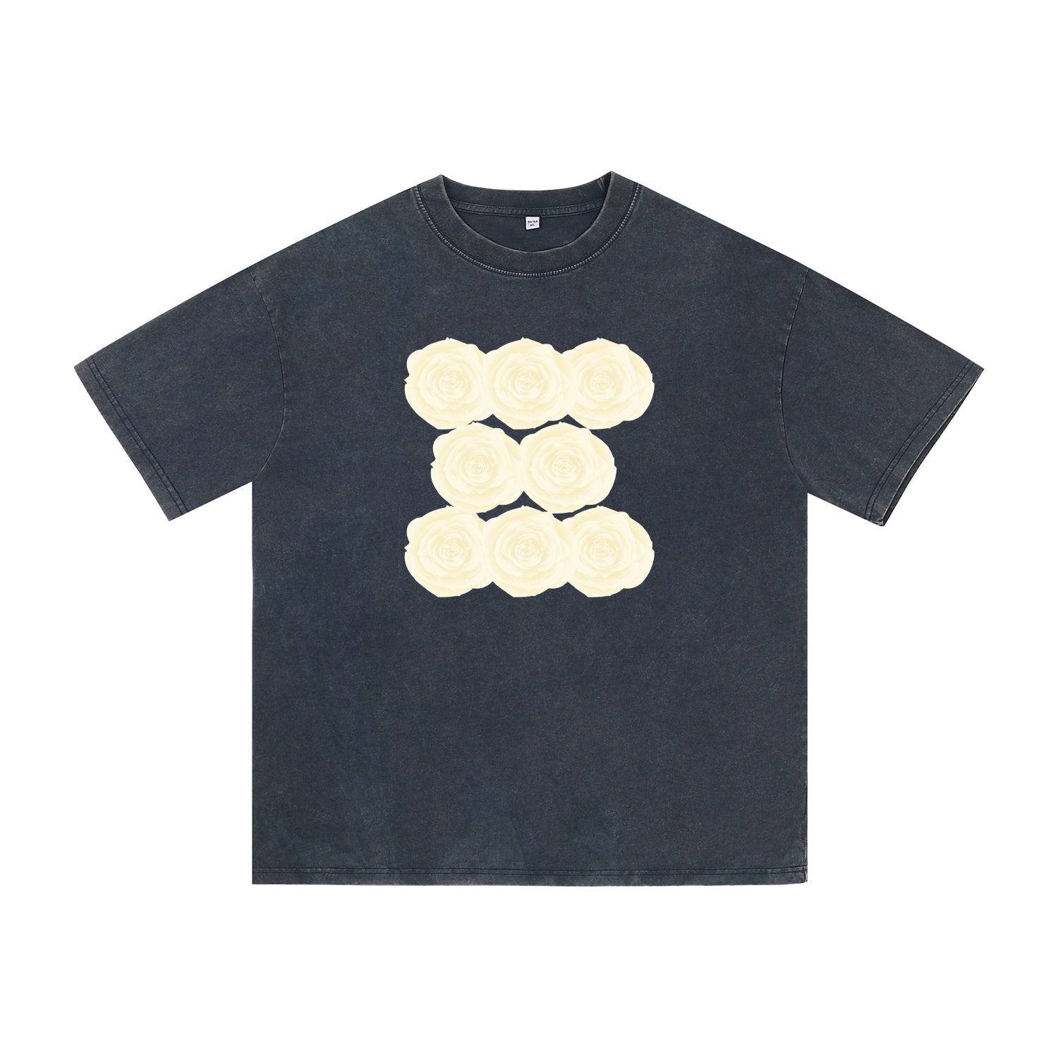 Alternate angle of blue t恤 featuring Sunlit Vanilla Rose Vintage Tee