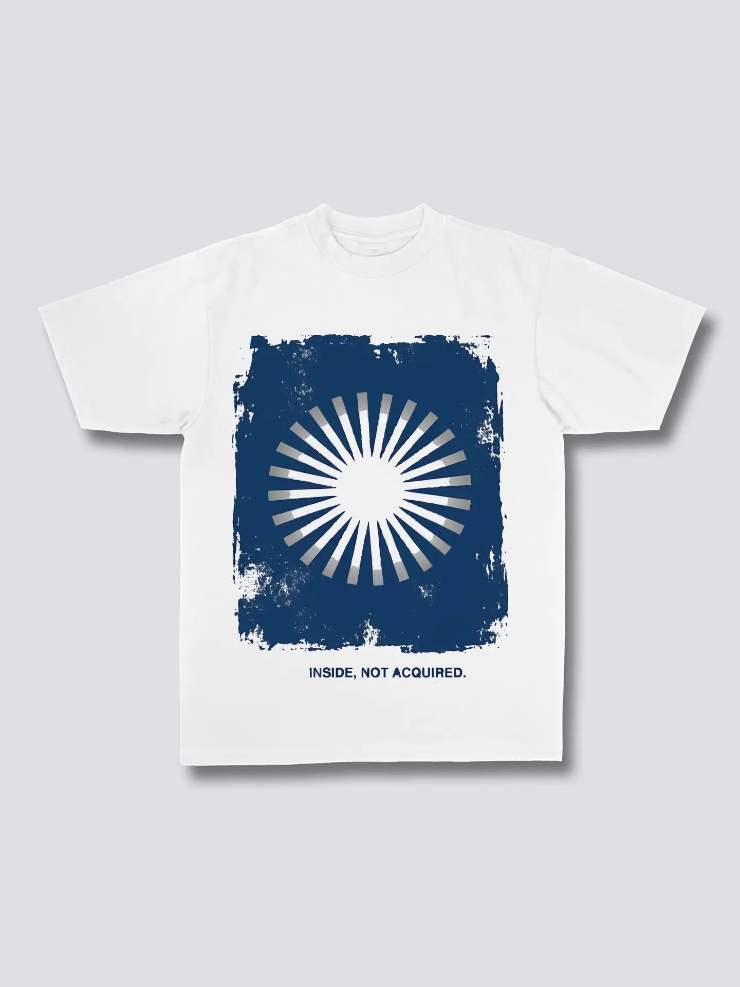 Minimalist Abstract Indigo Circle Tee - Oversized THE BLUE SUN ChromaBrite Clothing