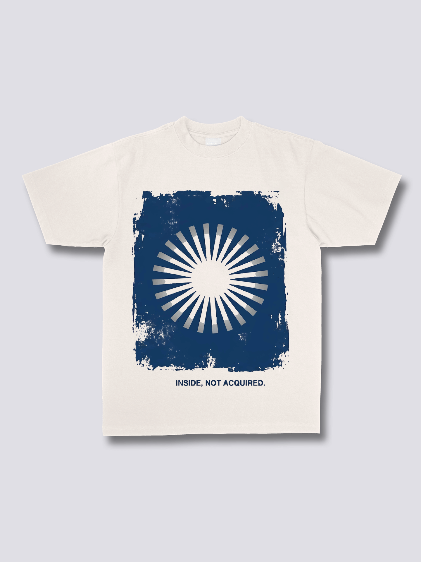 Minimalist Abstract Indigo Circle Tee - Oversized THE BLUE SUN ChromaBrite Clothing