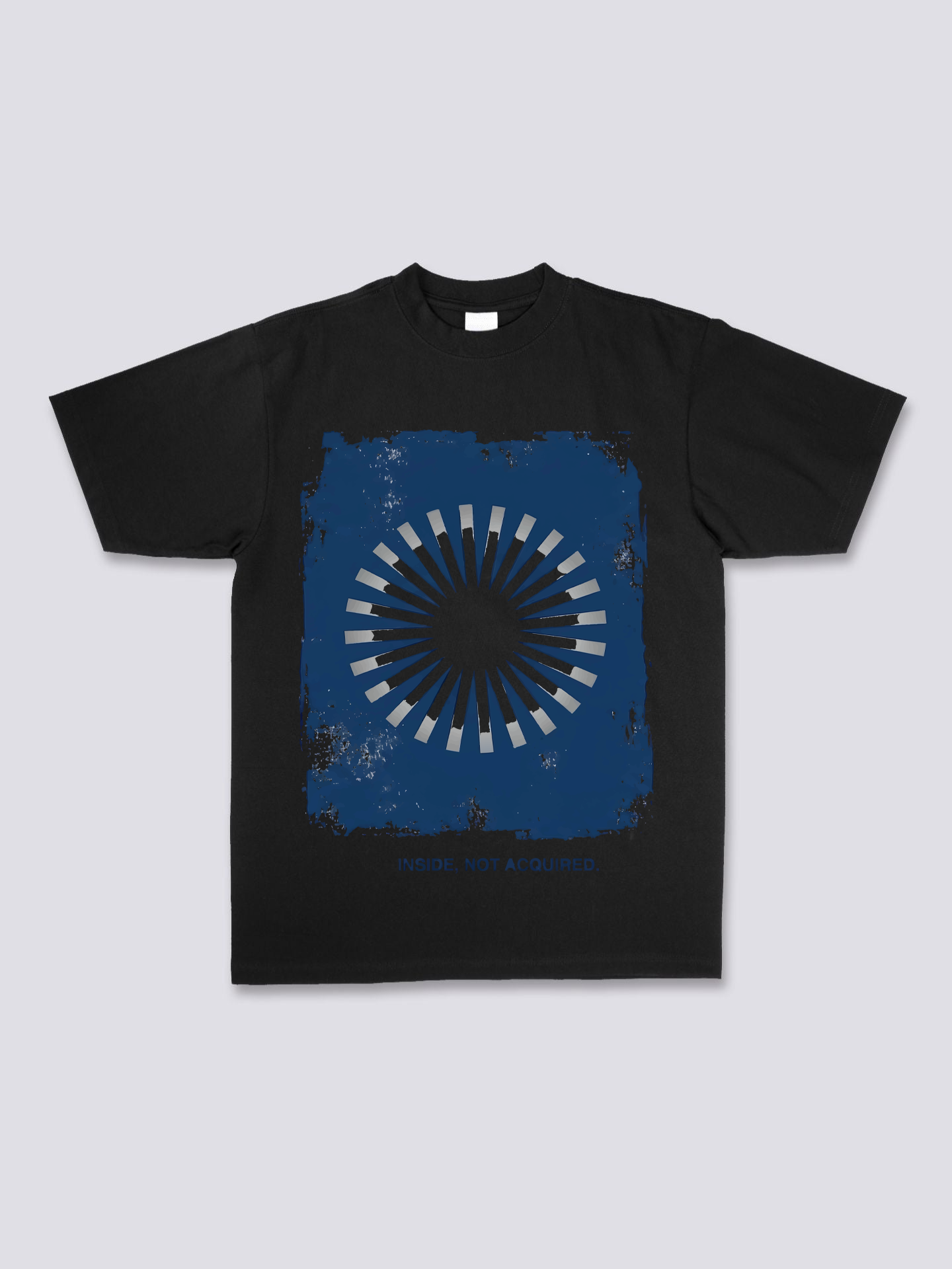 Minimalist Abstract Indigo Circle Tee - Oversized THE BLUE SUN ChromaBrite Clothing