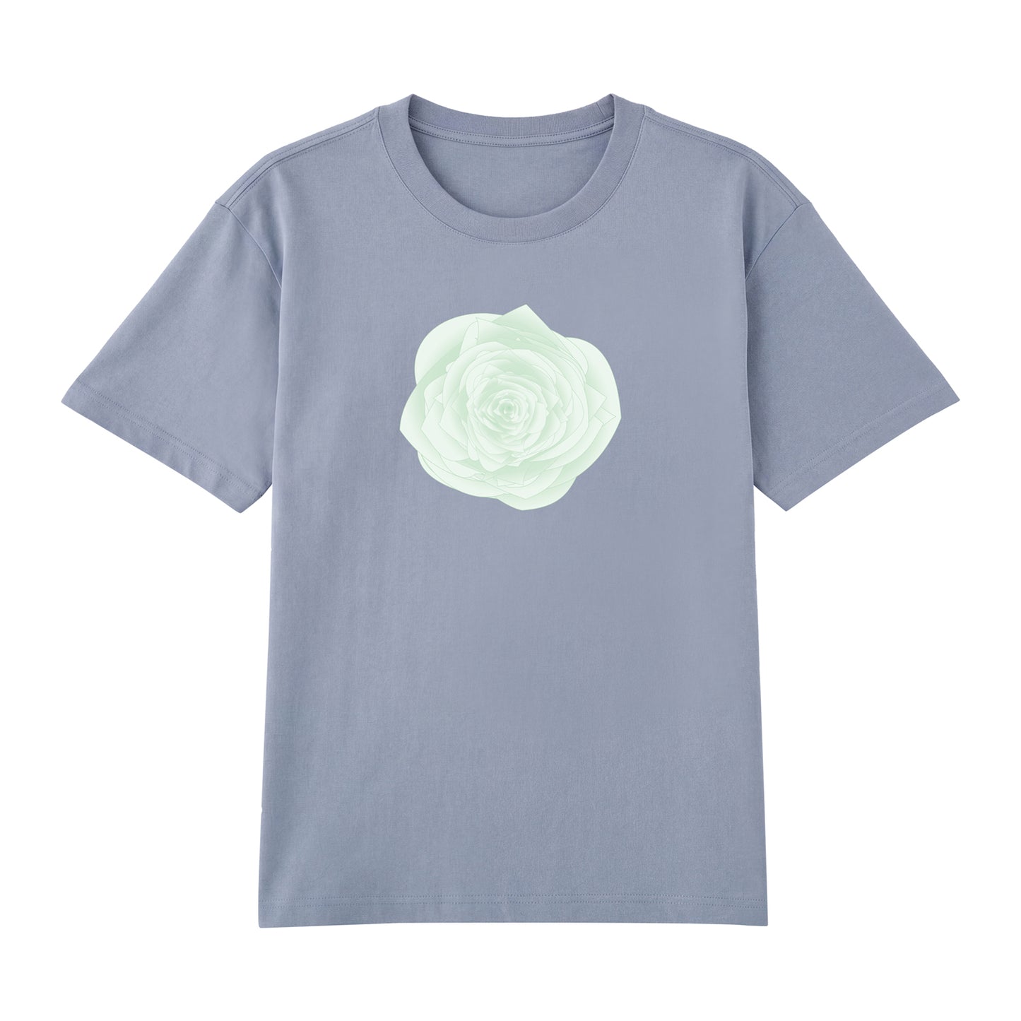 Detail view of blue t恤 featuring WILDWOOD ROSE Staple Tee - 展示2
