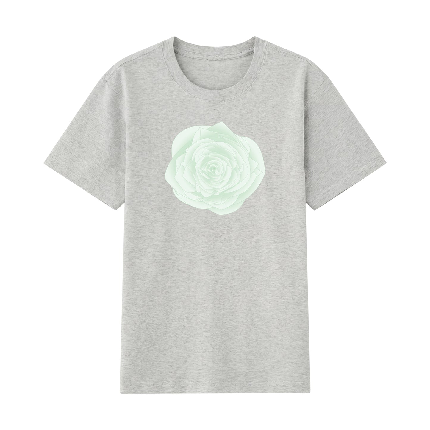 Detail view of grey t恤 featuring WILDWOOD ROSE Staple Tee