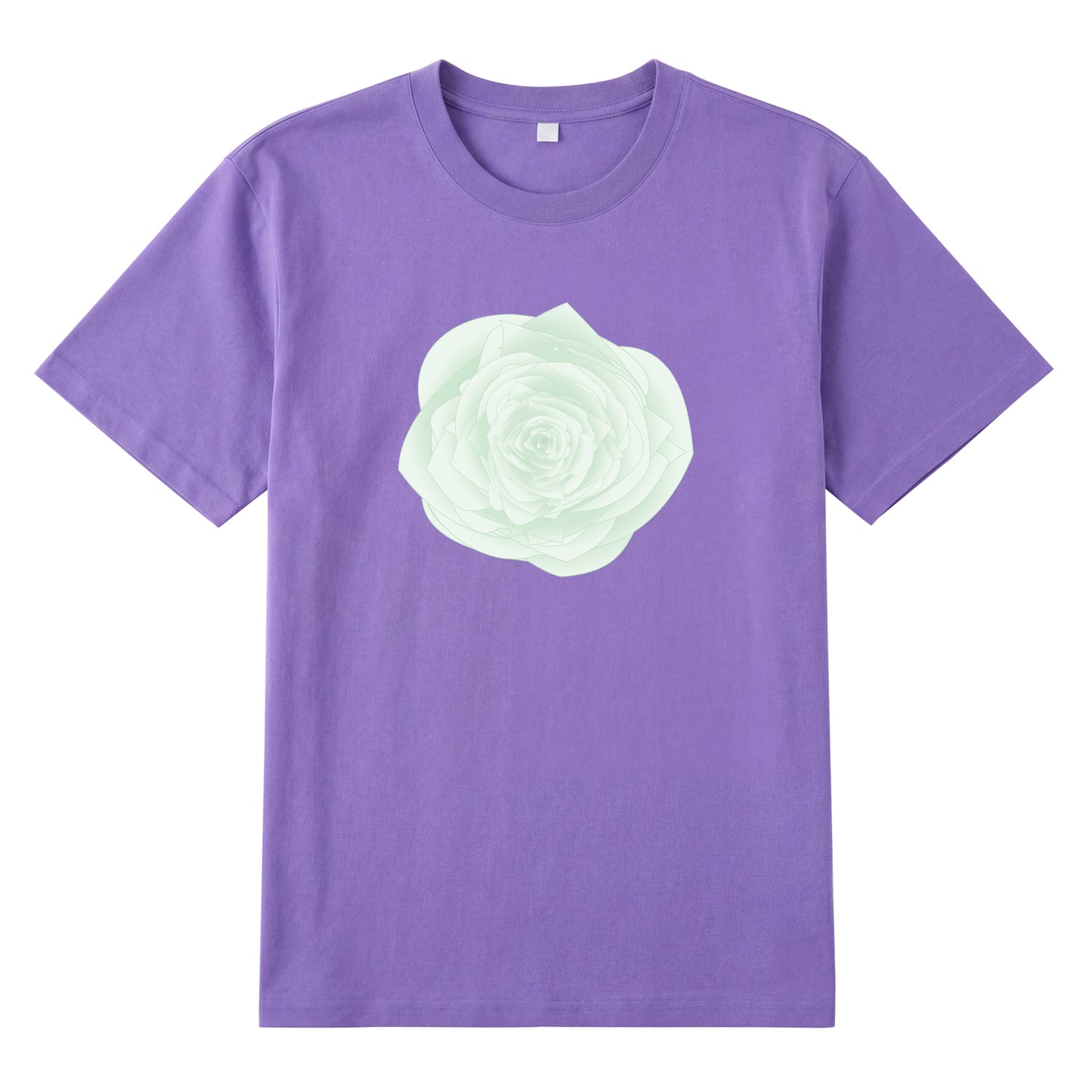 Detail view of purple t恤 featuring WILDWOOD ROSE Staple Tee