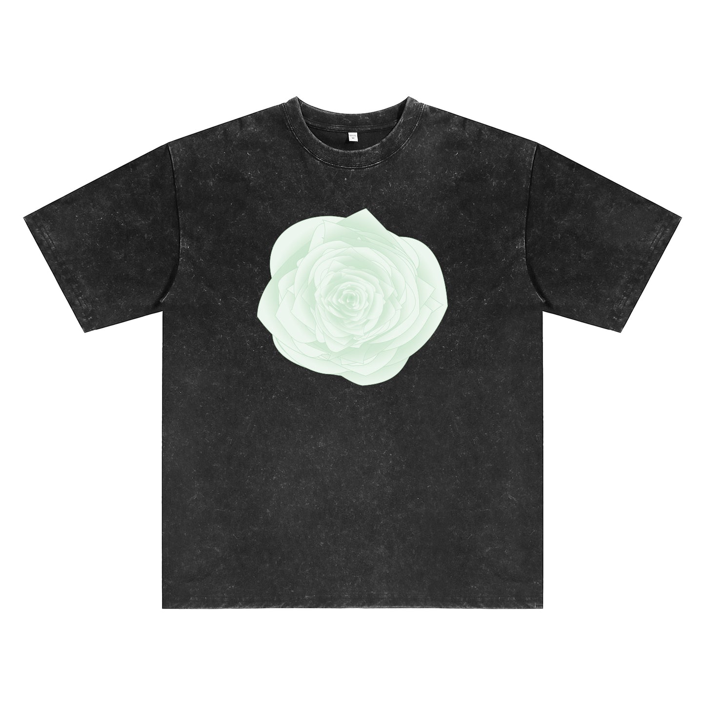 Detail view of black t恤 featuring WILDWOOD ROSE Vintage Tee