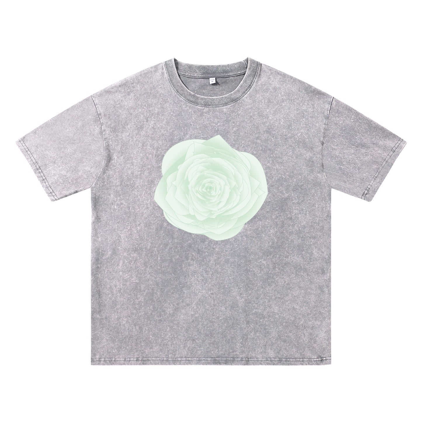 Detail view of grey t恤 featuring WILDWOOD ROSE Vintage Tee