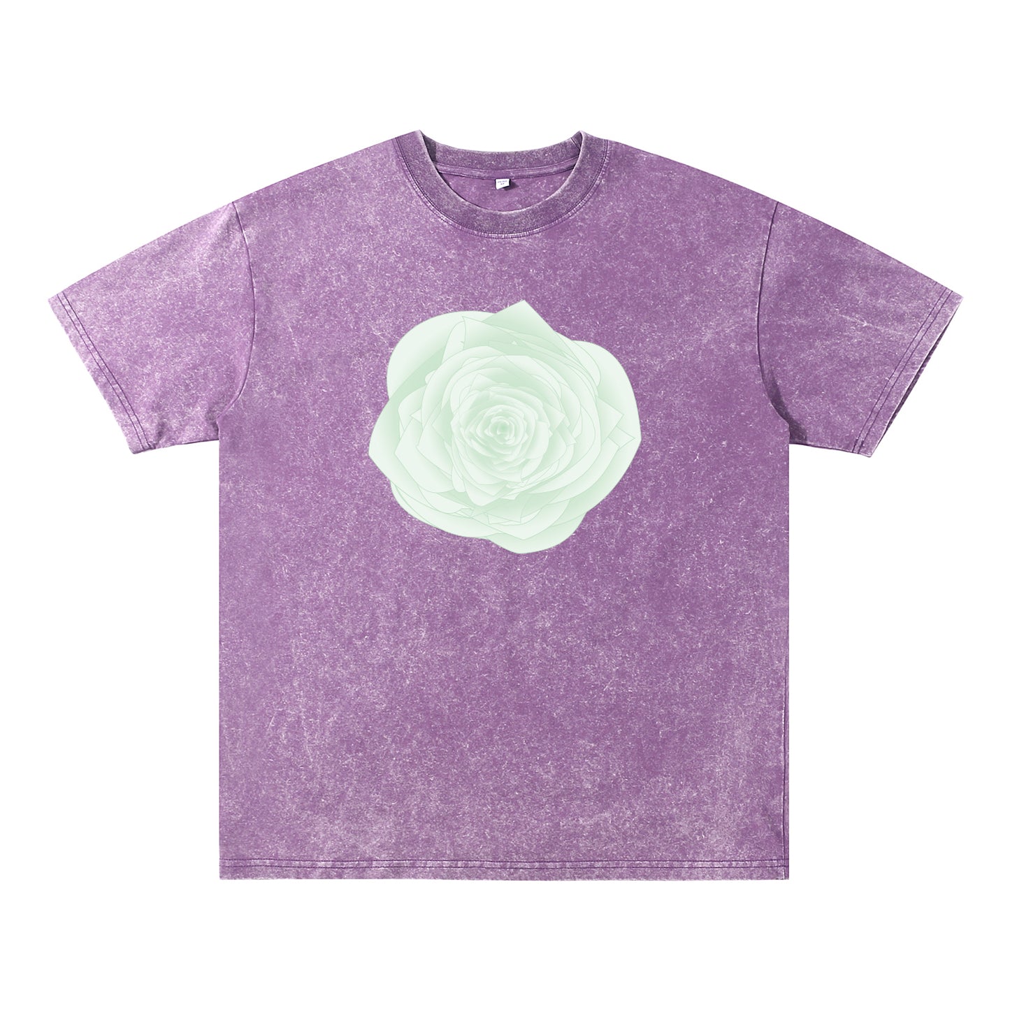 Detail view of purple t恤 featuring WILDWOOD ROSE Vintage Tee