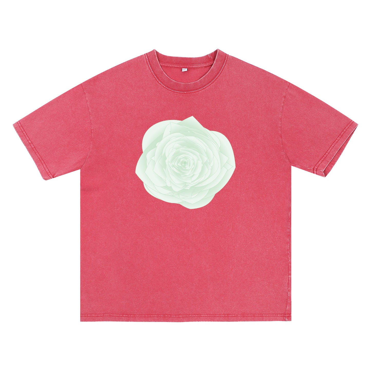 Detail view of red t恤 featuring WILDWOOD ROSE Vintage Tee
