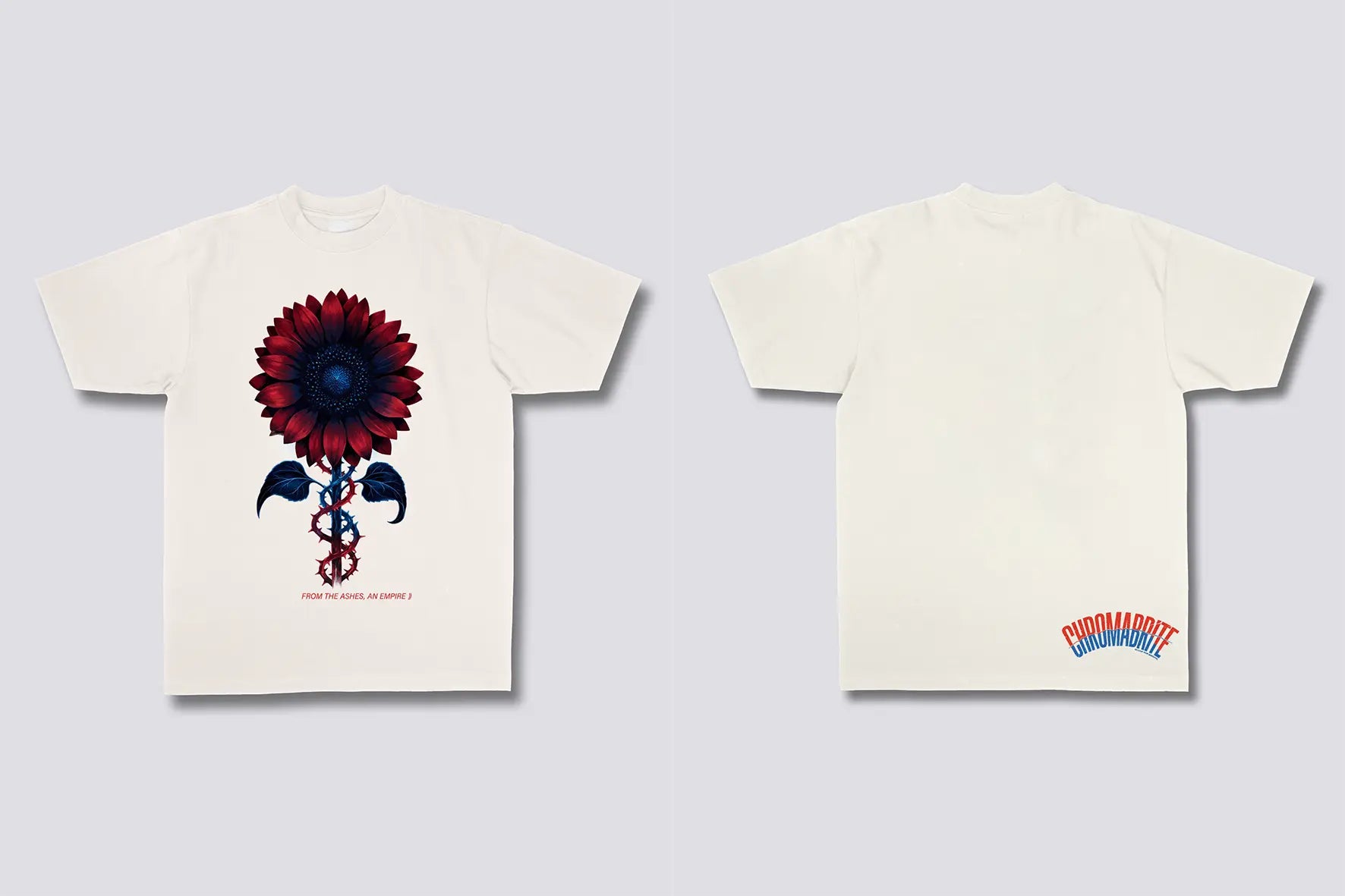 Black Swan Sunflower Abstract Floral Serpentine Graphic T-Shirt ChromaBrite Clothing