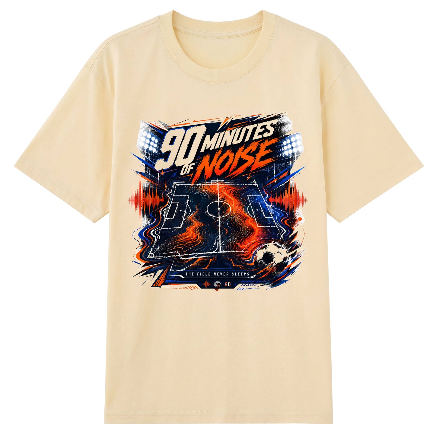 90 Minutes of Noise — World Cup Football Stadium Graphic T-Shirt | Heavyweight 200gsm Cotton