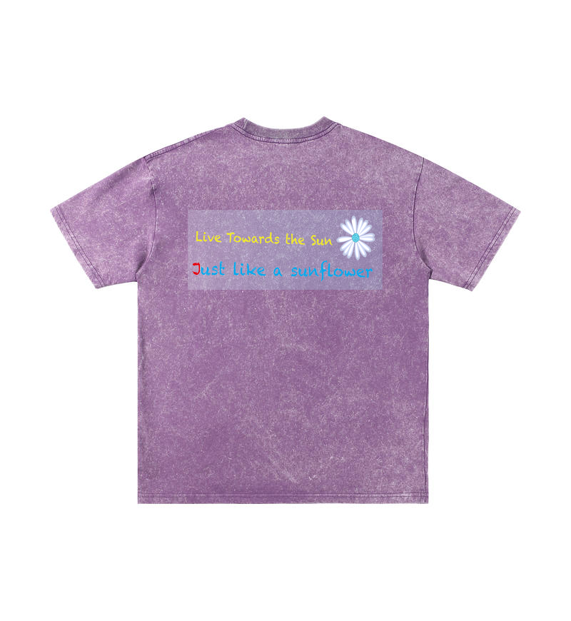 ChromaBrite Vintage Acid-Wash Oversized Graphic T-Shirt – "進行中" Wireframe Polyhedron Streetwear Unisex Tee ChromaBrite Clothing