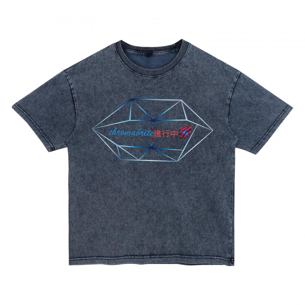ChromaBrite "进行中" Prism Oversized Acid Tee | 230g Denim-Effect Washed Cotton ChromaBrite Clothing