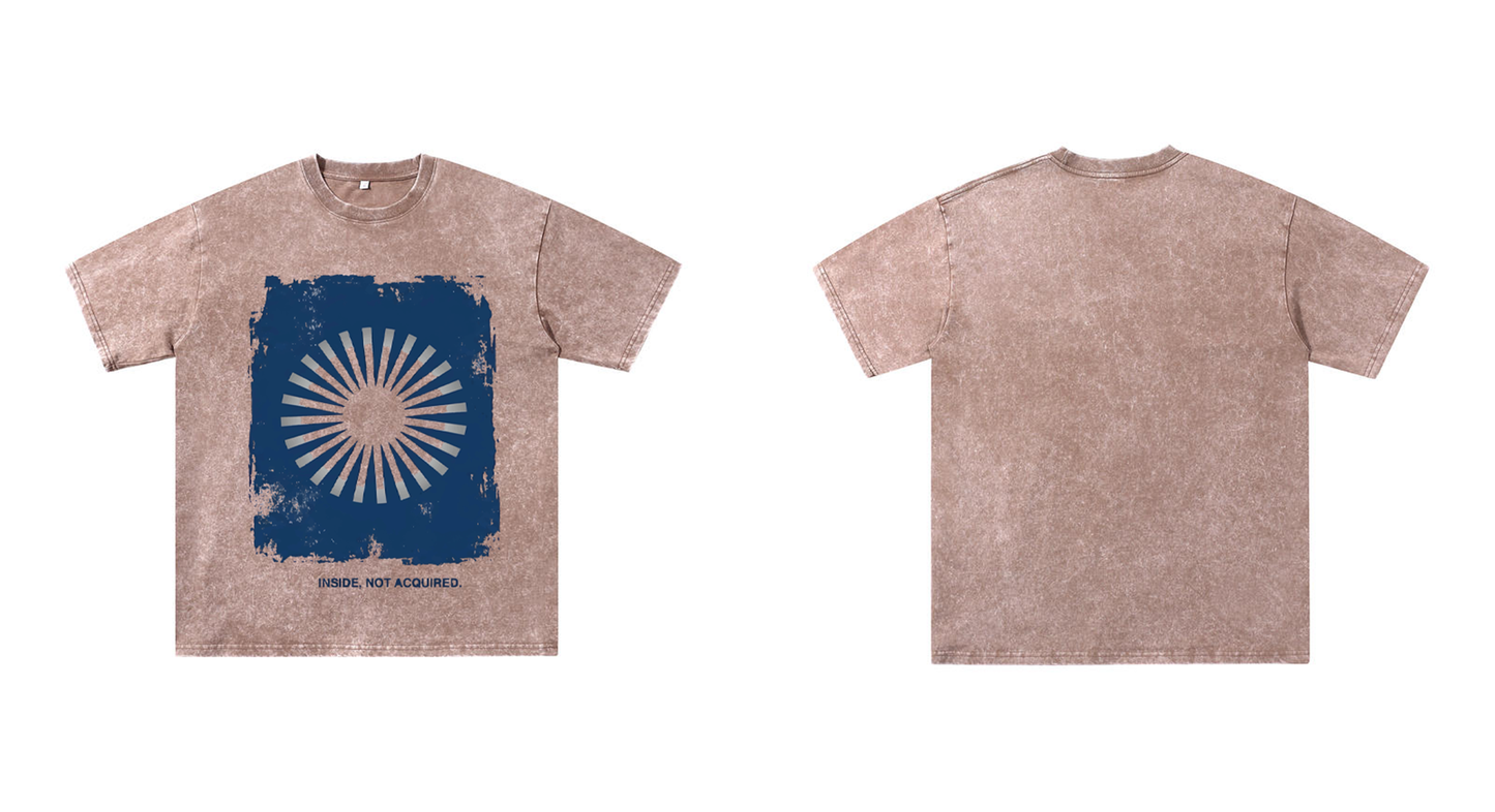 Oversized Tshirts for Men Short Sleeve Vintage Washed Basic Loose Tees THE BLUE SUN ChromaBrite Clothing