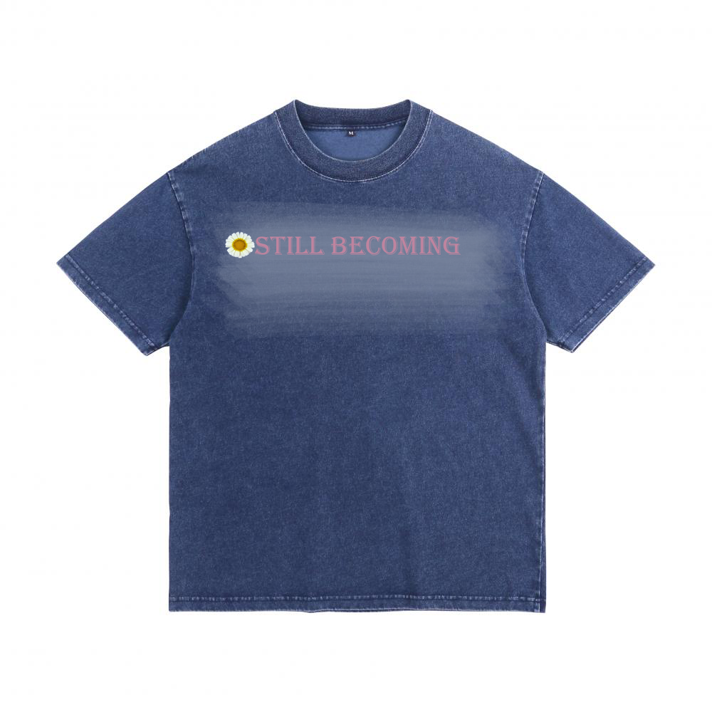 Still Becoming Denim-Effect Washed Tee