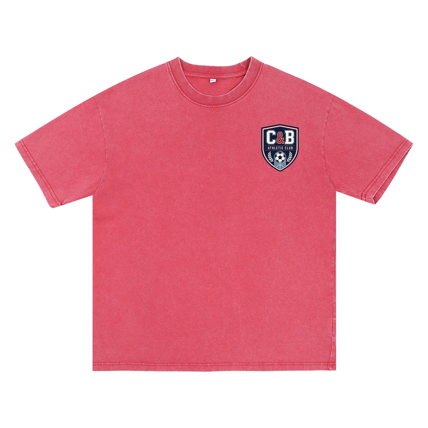 Alternate angle of red t恤 featuring C&B ATHLETIC CLUB Vintage Tee