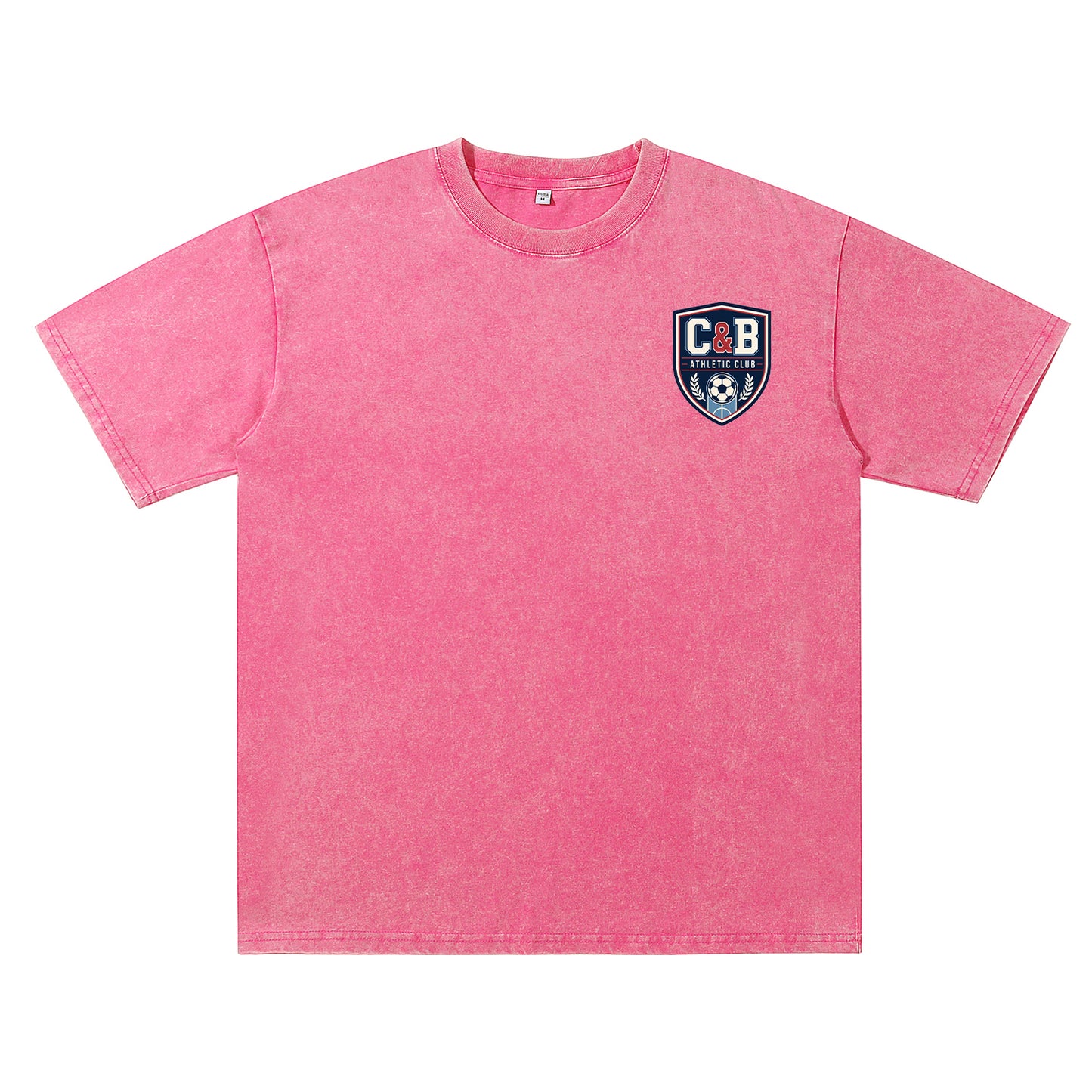 Front view of red t恤 featuring C&B ATHLETIC CLUB Vintage Tee