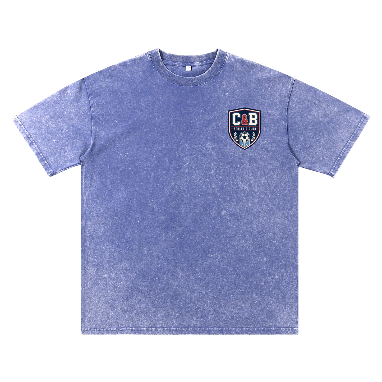 Alternate angle of blue t恤 featuring C&B ATHLETIC CLUB Vintage Tee