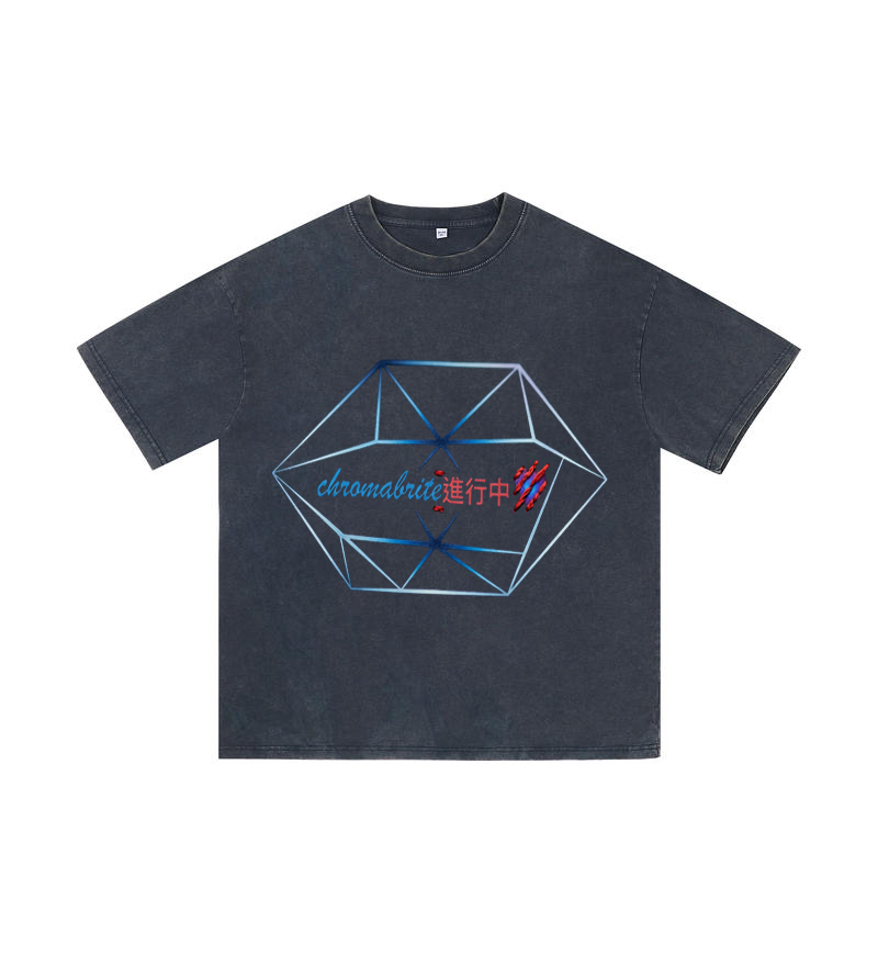Chromabrite Oversized Acid Wash T-Shirt – Graphic Print Crew Neck T-Shirt for Men Women ChromaBrite Clothing