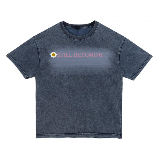Still Becoming Denim-Effect Washed Tee