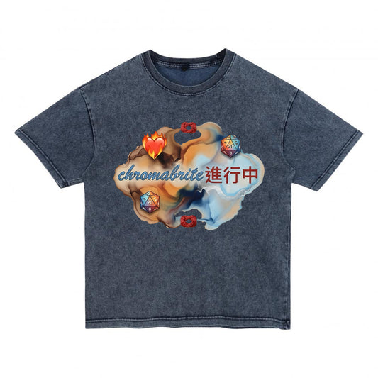 Front view of blue t恤 featuring Colorful CB Denim Washed Tee
