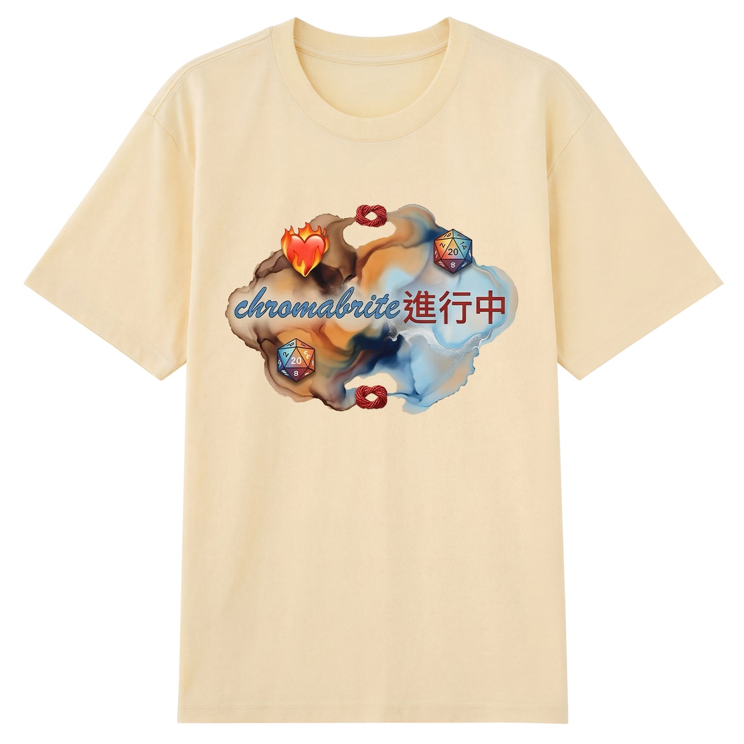Detail view of beige t恤 featuring Colorful CB Staple Tee