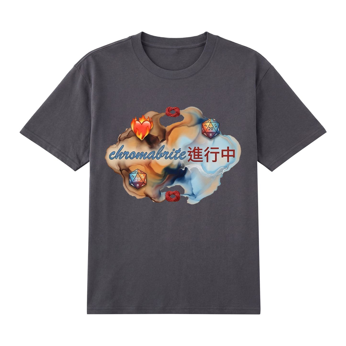 Alternate angle of gray t恤 featuring Colorful CB Staple Tee