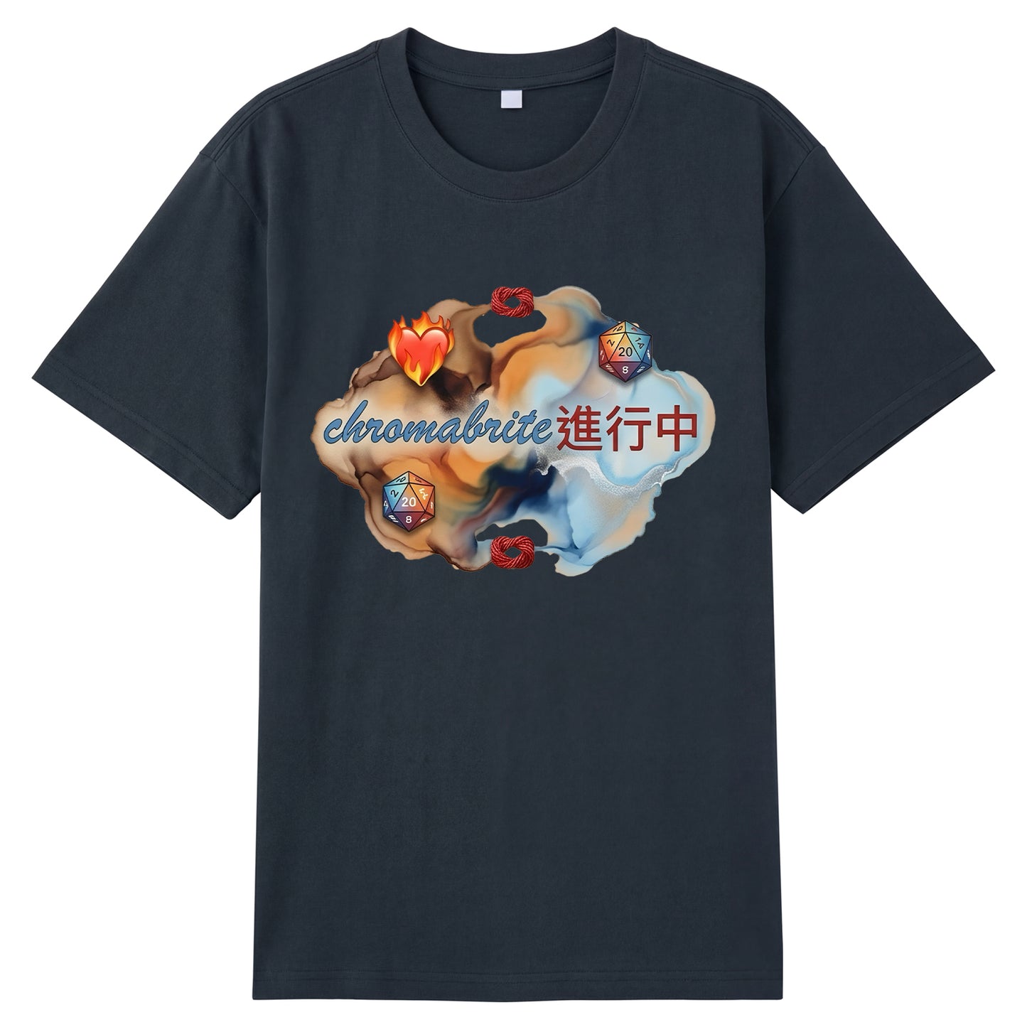 Detail view of gray t恤 featuring Colorful CB Staple Tee