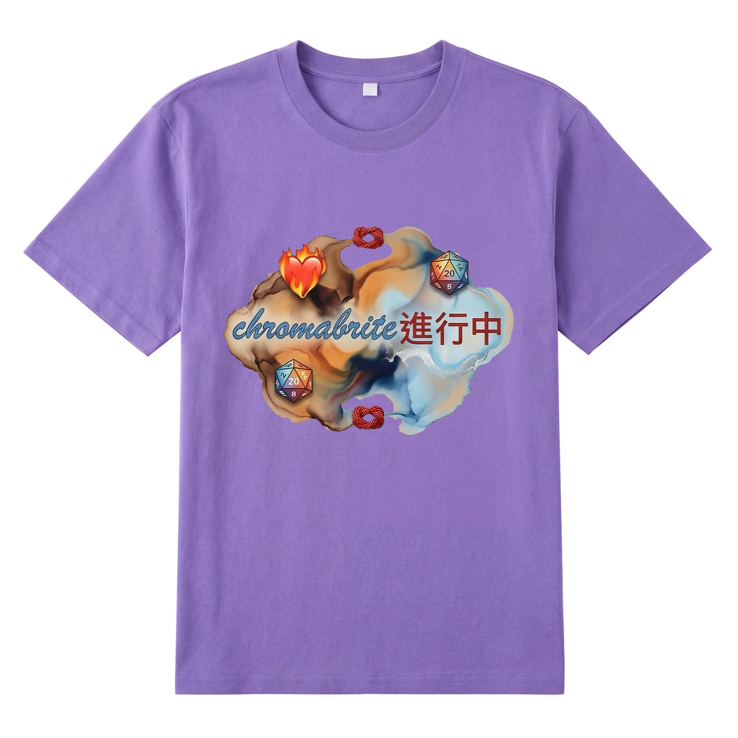 Detail view of purple t恤 featuring Colorful CB Staple Tee