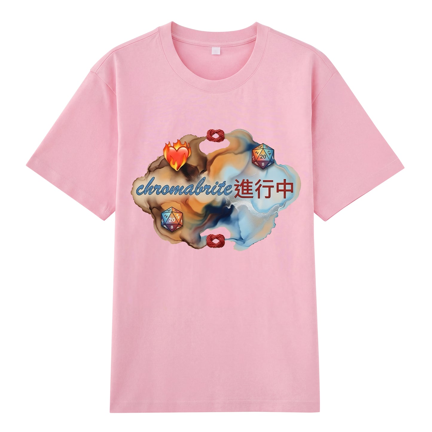 Detail view of pink t恤 featuring Colorful CB Staple Tee