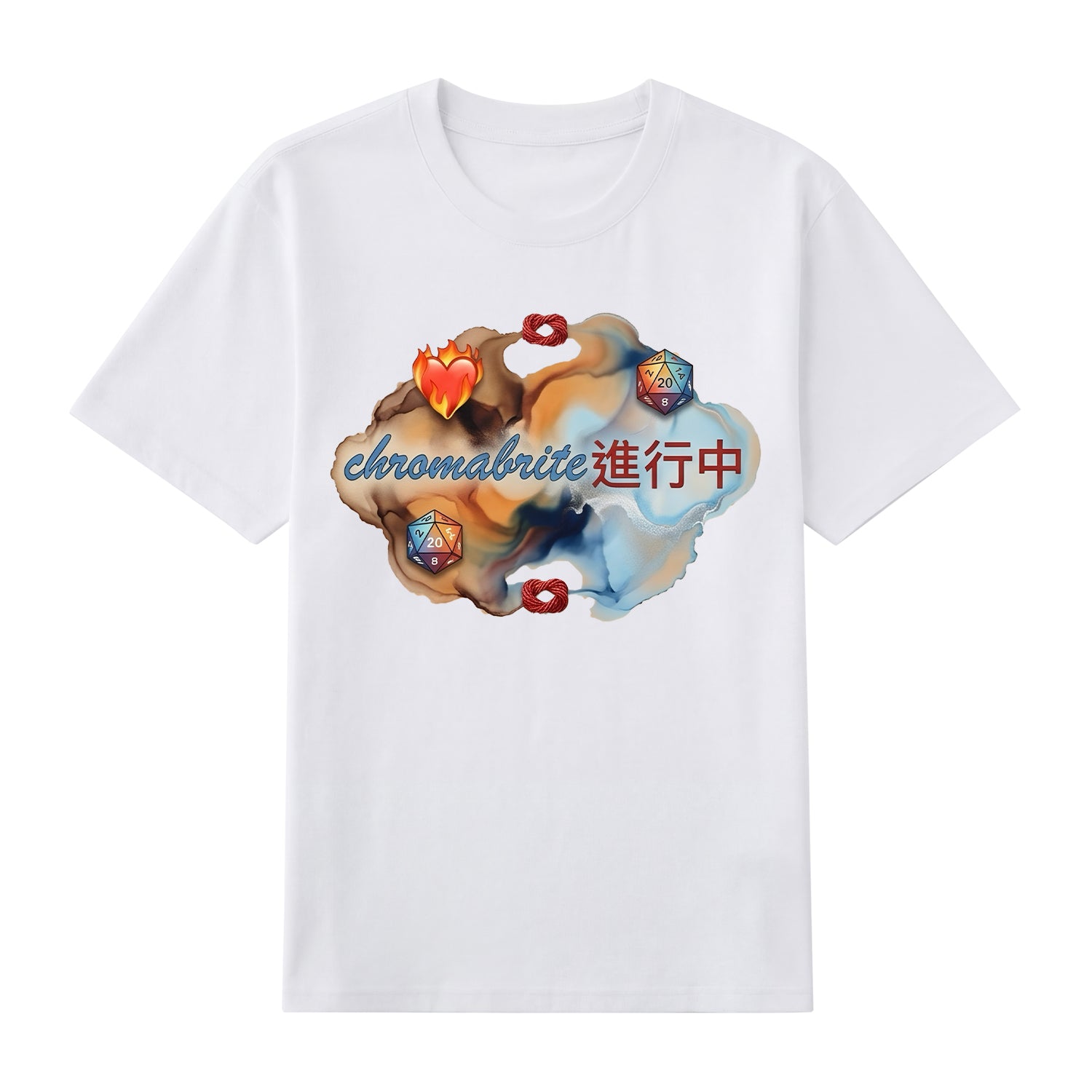 Front view of white t恤 featuring Colorful CB Staple Tee