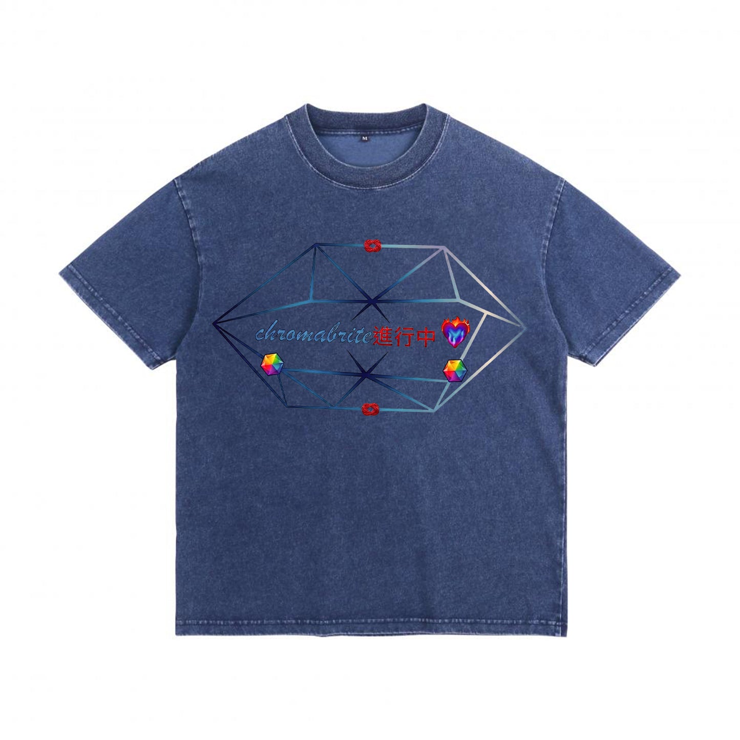 Alternate angle of blue t恤 featuring Chromabrite Breath Denim Washed Tee