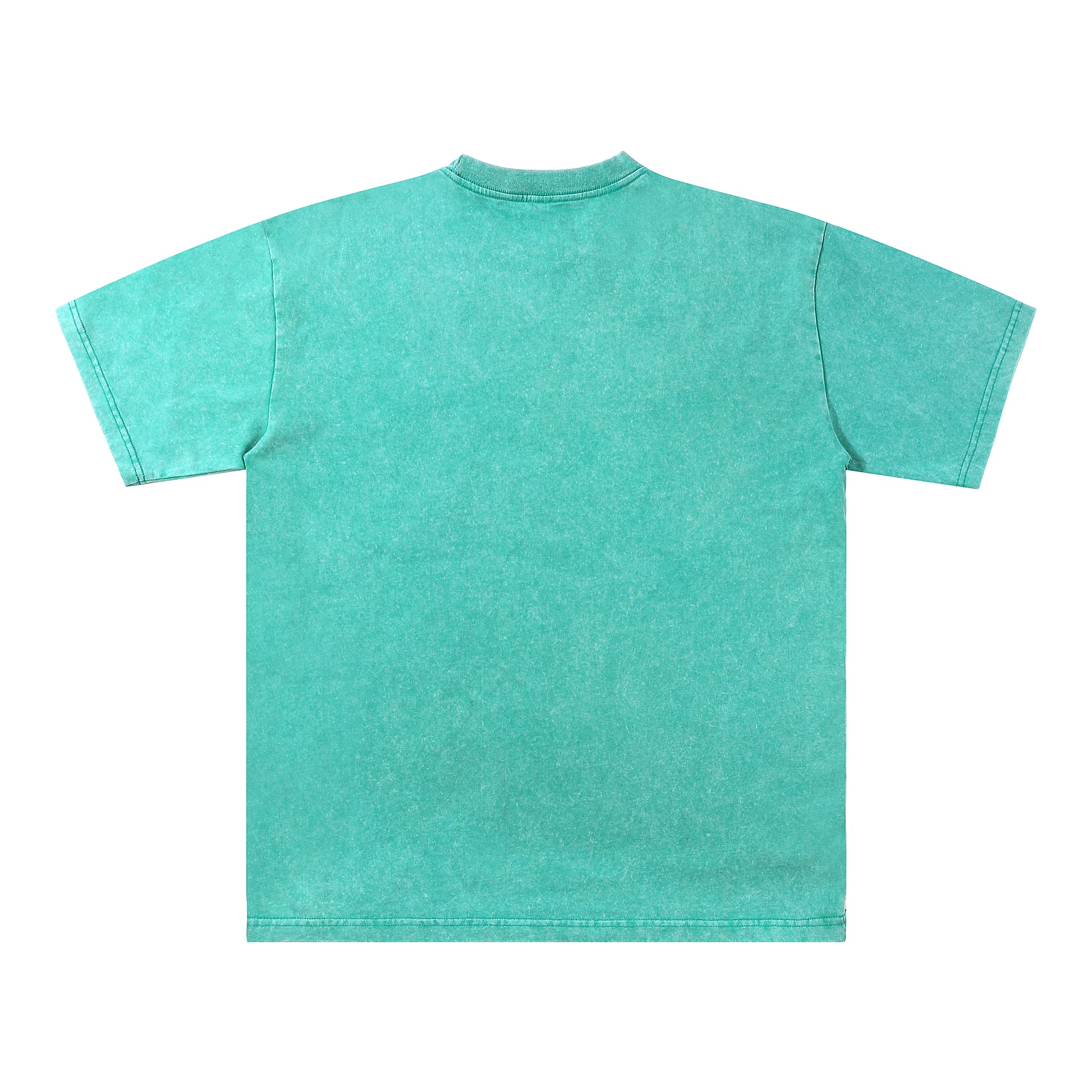 Back view of green t恤 featuring ChromaBrite Foshan Vintage Tee - 展示2