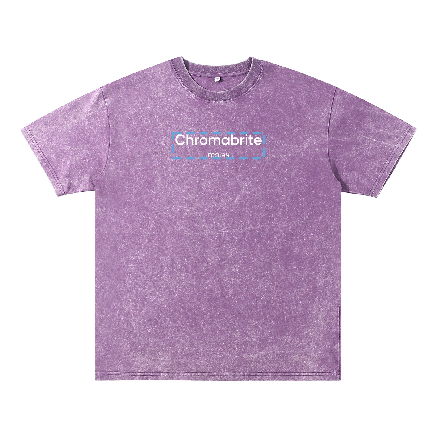 Front view of purple t恤 featuring ChromaBrite Foshan Vintage Tee