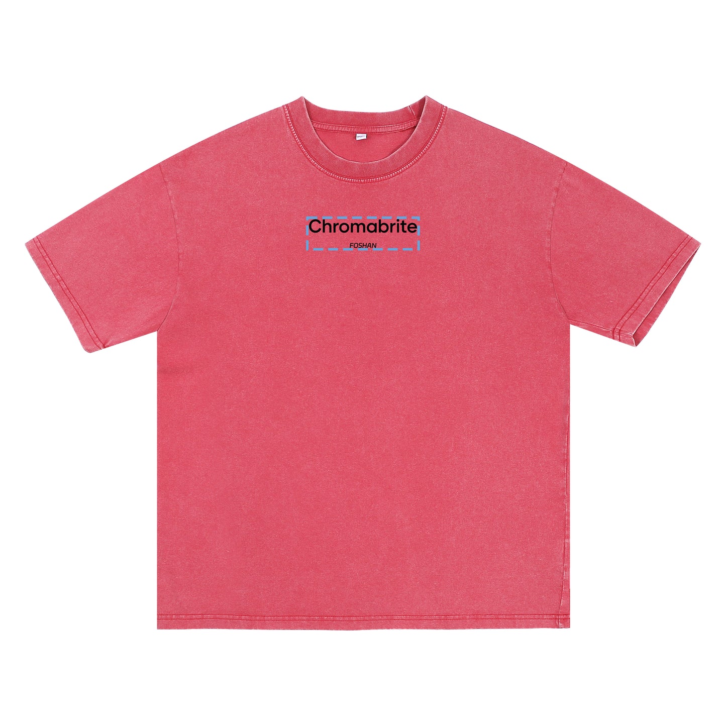 Alternate angle of red t恤 featuring ChromaBrite Foshan Vintage Tee