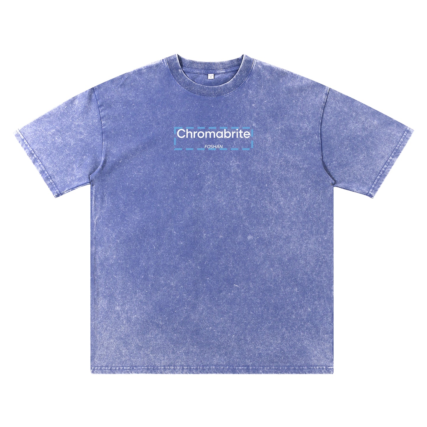 Alternate angle of blue t恤 featuring ChromaBrite Foshan Vintage Tee