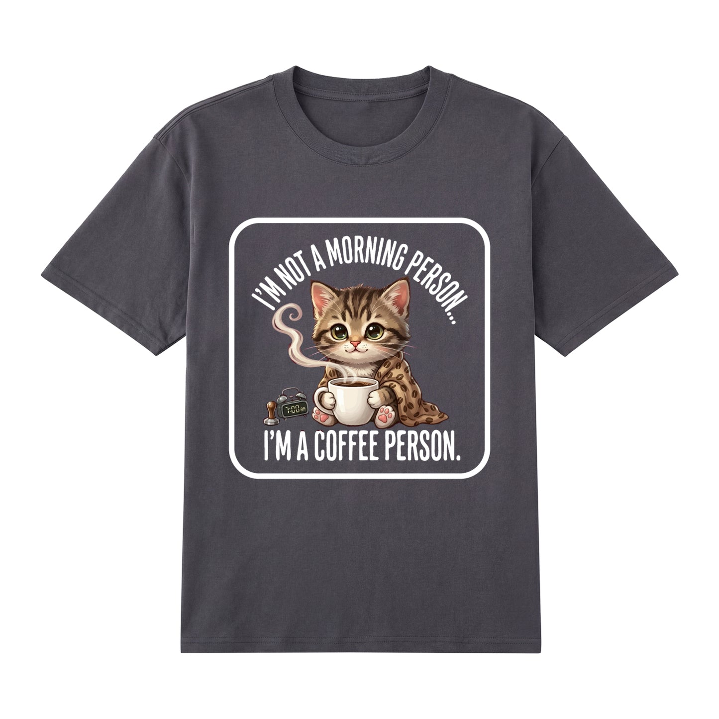 Alternate angle of gray t恤 featuring Coffee Person Staple Tee - 展示2