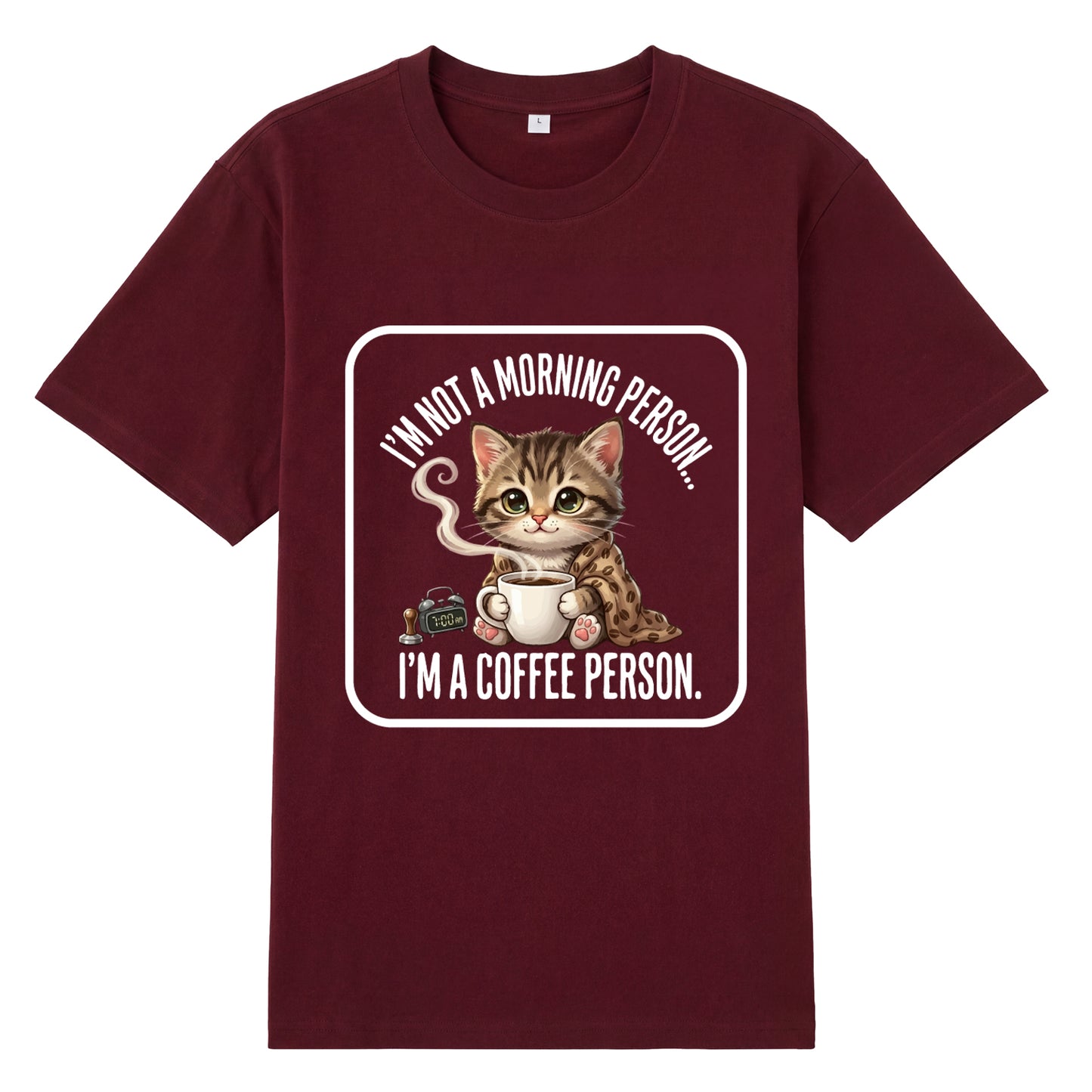 Detail view of red t恤 featuring Coffee Person Staple Tee