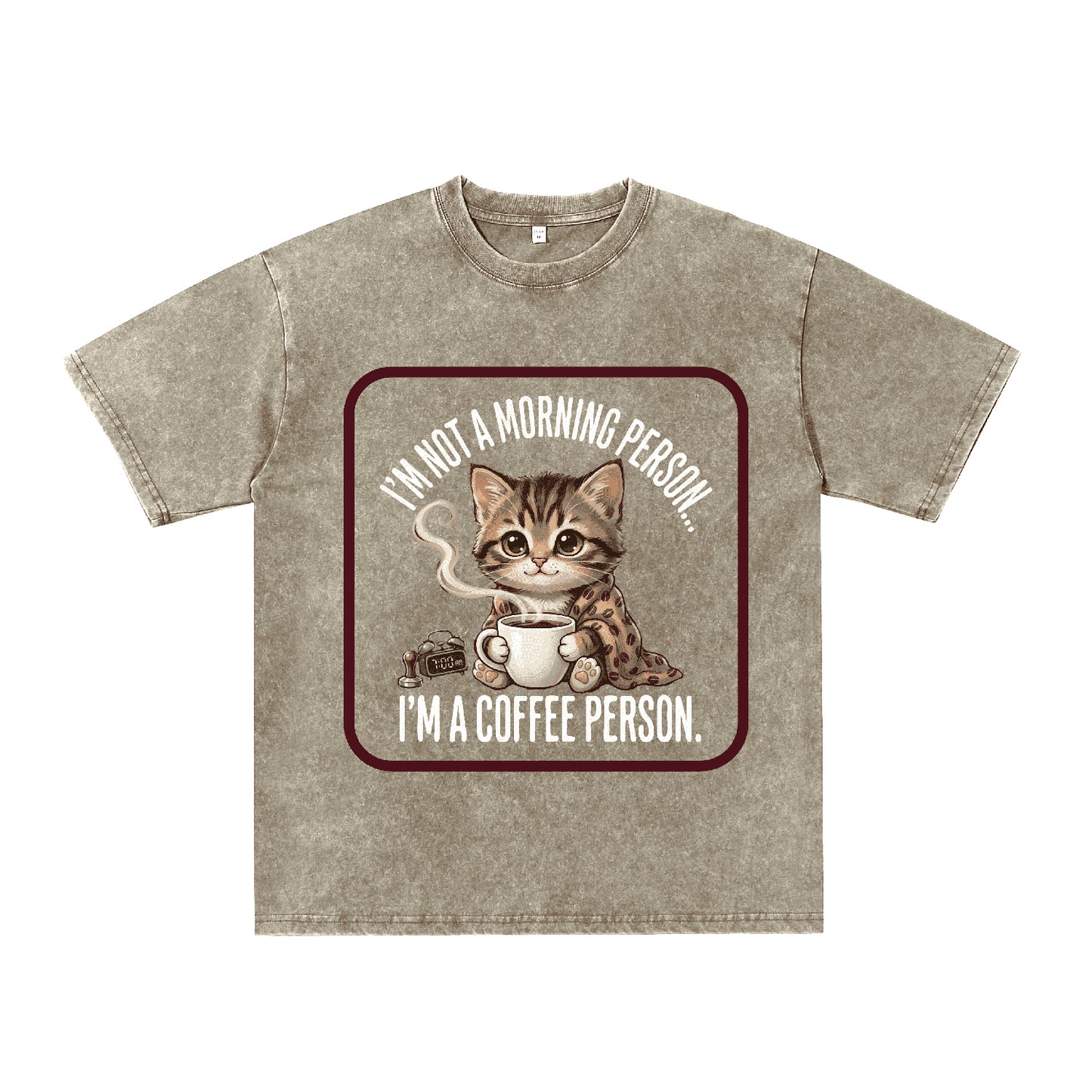 Detail view of green t恤 featuring Coffee Person Vintage Tee