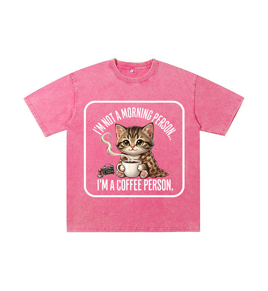 Front view of red t恤 featuring Coffee Person Vintage Tee